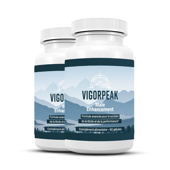 Vigor Peak supplement bottle shown on its own